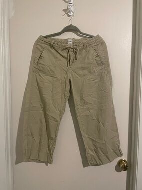Gap Cropped Cargo Pants Khaki Drawstring Size 6 (225)